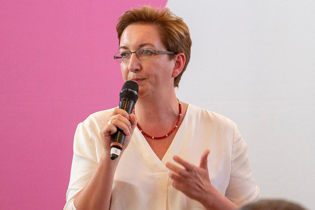 Klara Geywitz bei der SPD Regionalkonferenz zur Wahl des SPD-Vorsitzes am 10. September 2019 in Nieder-Olm